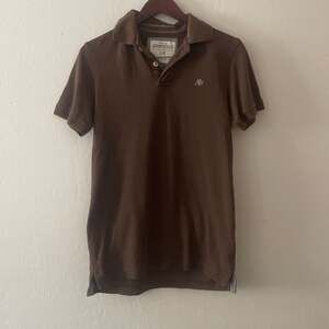 Aeropostale Men's A87 Embroidered Polo Shirt, Brown, Small